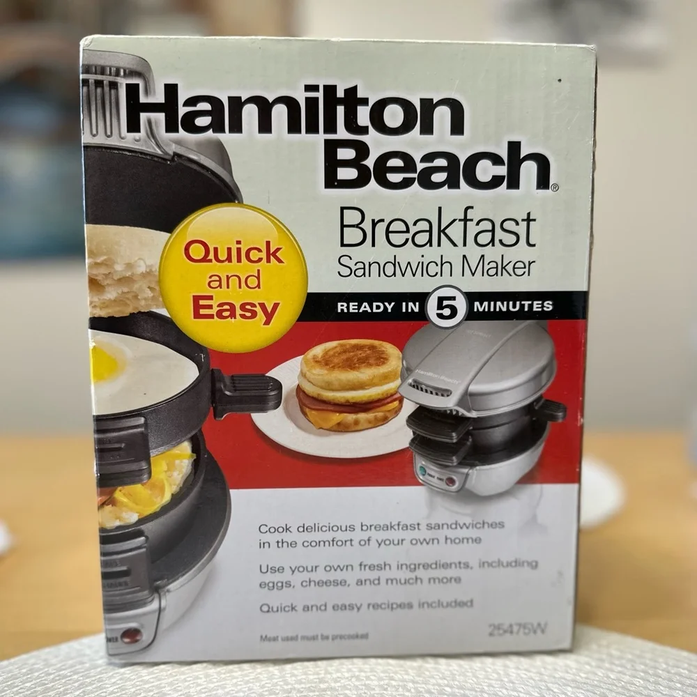 Hamilton Beach Silver and Black Breakfast Sandwich Maker